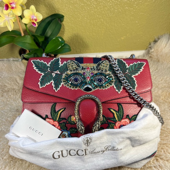 Gucci Red Dionysus Shoulder Bag with Floral Embroidery - Rare Edition - Medium - Picture 3 of 16
